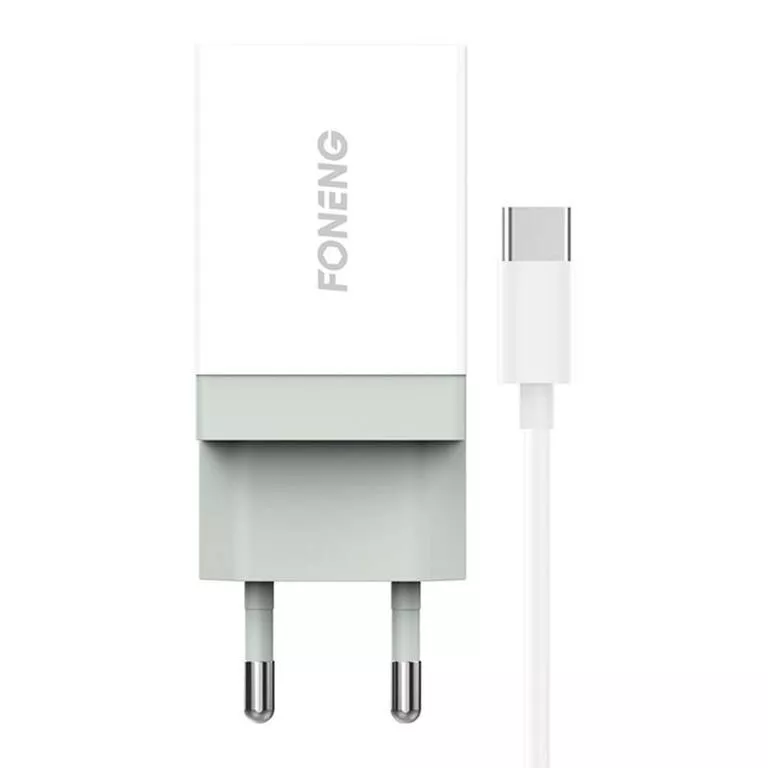 Fast charger Foneng 1x USB K210 + USB Type C cable MobileMax - Lo
